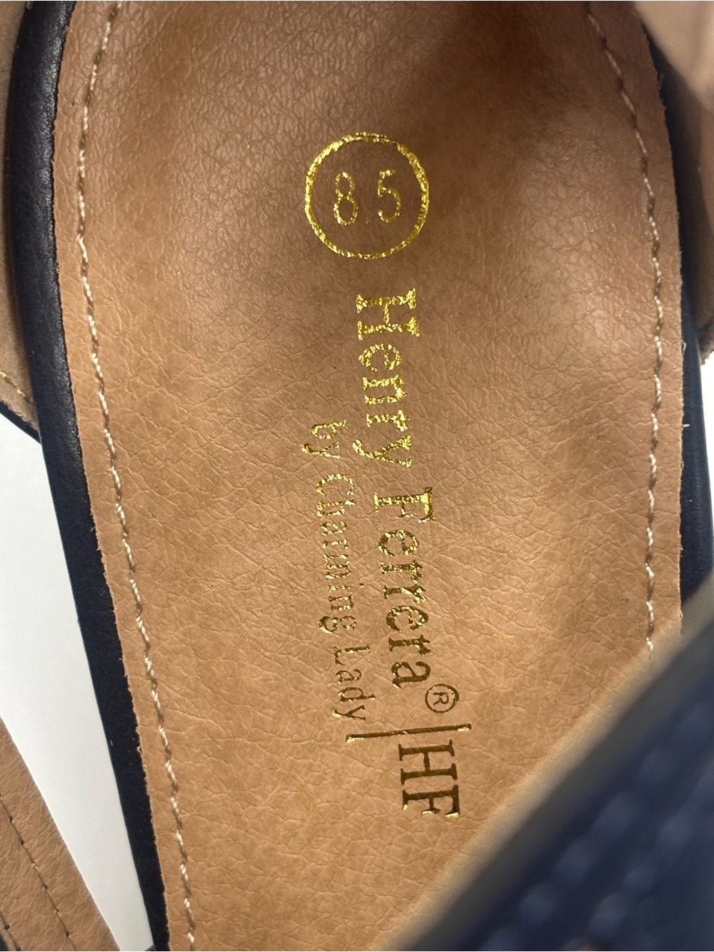 Henry Ferrera Bologna Women’s Open Toe Sandals Navy Size 8.5 - Picture 7 of 9